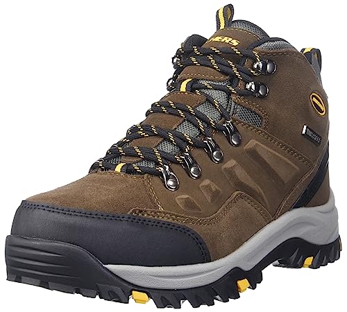 Skechers Men's Relment Pelmo Hiking Boot, Khaki, 11 Wide