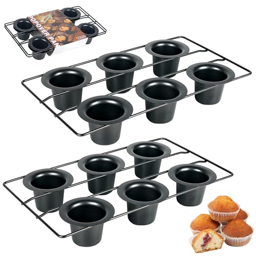 Alyoen 2PCS Popover Pans Nonstick 12 Clearance, Mini Muffin Pan Cupcake Pan Pop Over Baking Pans, Yorkshire Pudding Pan