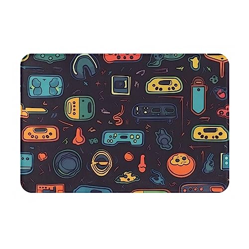Game Video Gaming Pattern Printed Doormat Non-Slip Welcome Mats Durable Floor Mats Outdoor Entryway Door Mat Rug for Indoor Outdoor Entrances 24x16 in