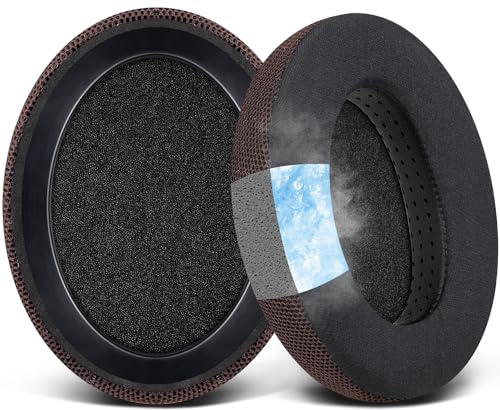SOULWIT Cooling-Gel Earpads Cushions Replacement for Sennheiser HD650, HD660 S, HD660S2, HD600, HD6XX, HD58X, HD580, HD565, HD545, HD535 Headphones, Ear Pads with Ice Silk Fabric - Dark Coffee