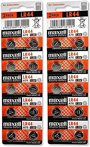 Maxell LR44 (A76) Batteries, 20 Count