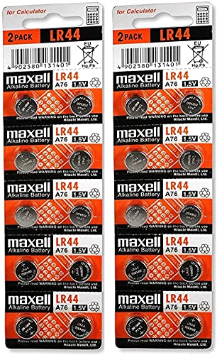 Maxell LR44 (A76) Batteries, 20 Count