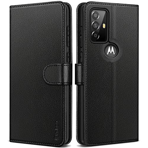 Vakoo Wallet Case for Moto G Play 2023 and Moto G Power 2022 6.5-Inch, Premium Leather Exquisite Craftmanship with 2 Card Holders, Black