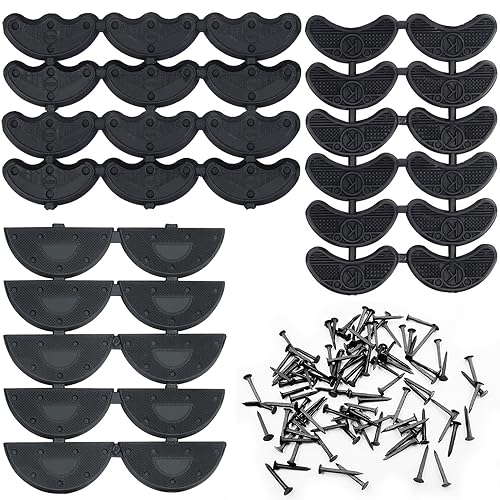 24 Pairs Shoe Repair Heel Plates Shoe Heel Tips Taps Sole with 3 Sizes Heel Repair Pad Heels Replacement with Nails Heel Plates for Shoes Shoe Repair Kit