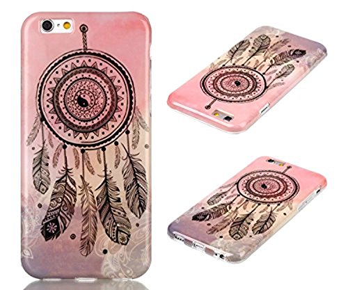 iPhone 6s Plus Case, iPhone 6 Plus, ArtMine Dream Catcher Pink Skin Flexible Bumper Protective Ultra Slim Silicone Rubber Gel Snap-On Back Case Cover for Apple iPhone 6 Plus/iPhone 6s Plus