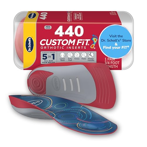 Dr. Scholl’s Custom Fit Orthotics 3/4 Length Inserts, CF 440, Customized for Your Foot & Arch, Immediate All-Day Pain Relief, Lower Back, Knee, Plantar Fascia, Heel, Insoles Fit Men & Womens Shoes