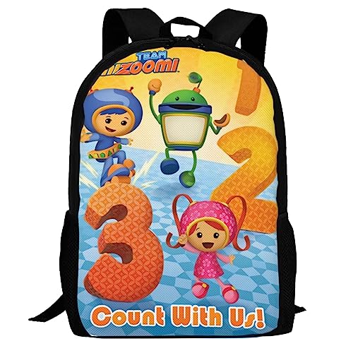 CONPELSON Backpacks Team Anime Umizoomi Adjustable Laptop Backpack Double Shoulder Bag for Women Men Climbing Shopping Work