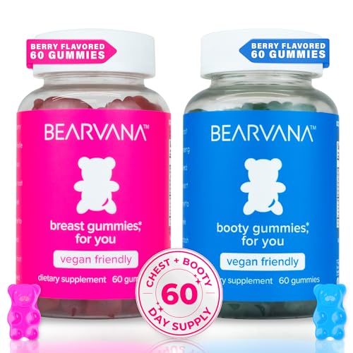 BEARVANA Gummies Combo Pack - Chest and Bum Gummies - Workout Aid - Women’s Support Supplement - Berry Flavored - Essential Herbs - Multivitamins