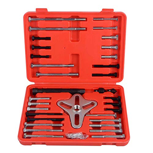 Harmonic Balancer Puller Set, 46 Pcs Flywheel Steering Wheel Puller Kit Gear Puller Yoke Crankshaft Pulley Puller