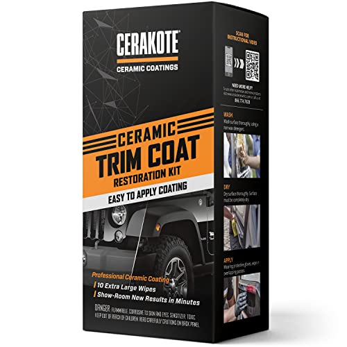CERAKOTE Ceramic Trim Coat Kit - Quick Plastic Trim Restorer - Ceramic Coating Black Trim Restoration to Last Over 200 Washes – A Ceramic Coating, Not a Dressing