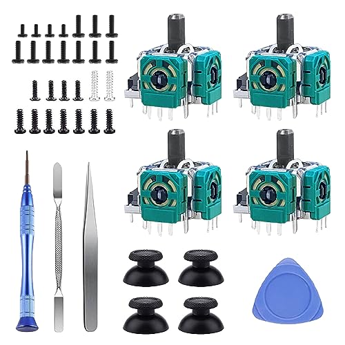 DUXICEPIN Kit for PS5 Controller,39 PCS PS5 controller Joysticks Part Replacement Thumbsticks with Repair Screwdriver Kit for PS5 controller DualSense Non-drift Controller with 4 Joystick, 4 Thumbstic