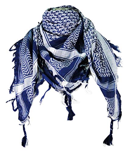 Tapp Collections Premium Shemagh Head Neck Scarf - Blue/White