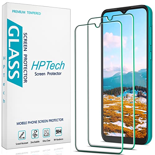 HPTech (2 Pack) Screen Protector Compatible for Motorola Moto G Play (2021) Tempered Glass, Anti Scratch, Case Friendly, 9H Hardness