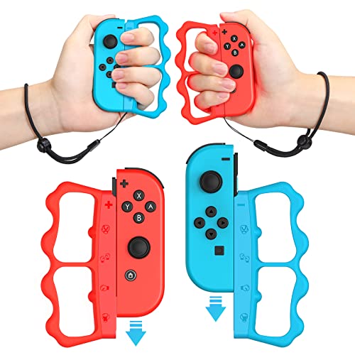 MoKo Hand Grip for Fitness Boxing Fist of The North Star, Upgrade Accessories Handle for Nintendo Switch Fitness Boxing Grip Compatible with Nintendo Switch/OLED Joy-Con for Adults & Children, 2 Pack