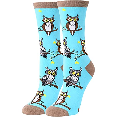 HAPPYPOP Funny Socks for Women Girls Crazy Socks, Owl Gifts Bird Gifts, Owl Socks Bird Socks Animal Socks