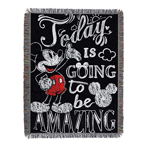 Disney's Mickey Mouse, 'Amazing Day' Woven Tapestry Throw Blanket, 48' x 60', Multi Color