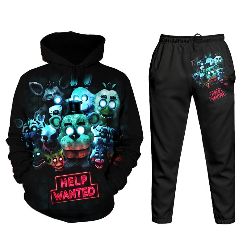 WCEOHAD Boys Hoodie Set 3D Printed Kids Novelty Sweatshirt Pullover Sportswear suit Unisex 2-Small