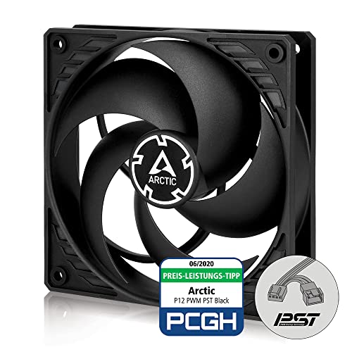ARCTIC P12 PWM PST - 120 mm Case Fan with PWM Sharing Technology (PST), Pressure-optimised, Quiet Motor, Computer, Fan Speed: 200-1800 RPM (0 RPM