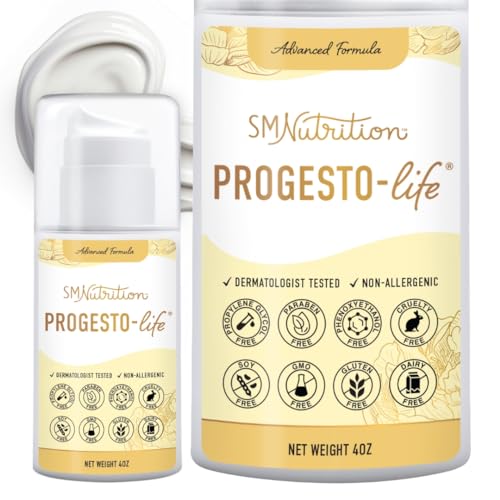Progesterone Cream for Women Bioidentical 2000mg | Dermatologist-Tested | For Menopause & Menstrual Support | Micronized USP Paraben-Free Progesterone Supplements | Topical ProgestoLife (96 Servings)