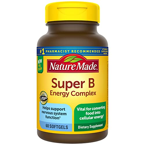 Nature Made Super B Energy Complex, Dietary Supplement for Brain Cell Function Support, 60 Softgels, 60 Day Supply (Pack of 1)