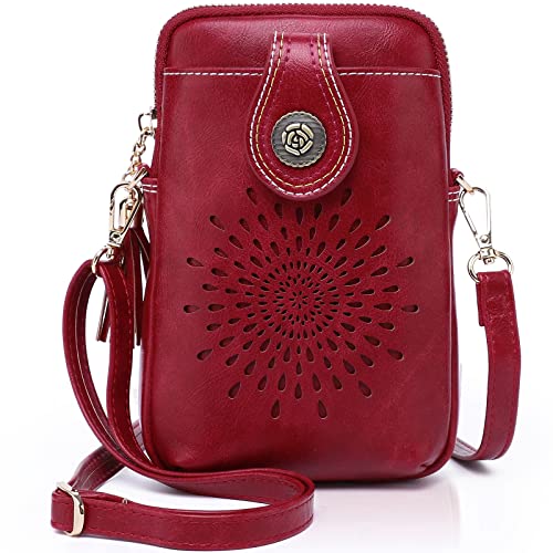 APHISON Mini Cell Phone Purse, PU Leather Small Crossbody Bags for Women, Lightweight Cute Purses with Tassel