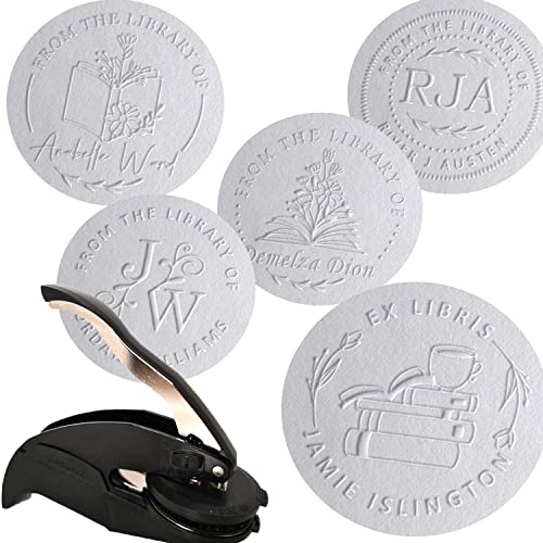 Custom Book Embosser, Personalized Gift from The Library of, ex libris, This Book Belongs to Flowers Coming Out of Book