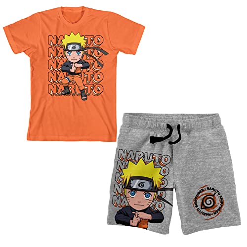 Bioworld Naruto Shippuden Chibi Naruto Boy's T-shirts Graphic Tee And Shorts Set-Medium