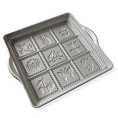 Nordic Ware English Shortbread Pan, 9x9 Inches, Non-stick