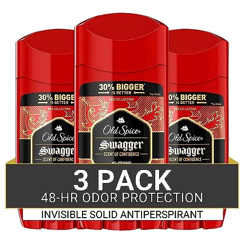 Old Spice Antiperspirant and Deodorant for Men, Invisible Solid, Swagger Scent, 3.4 oz (Pack of 3)
