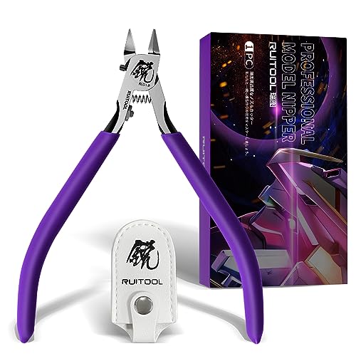 RUITOOL Model Nippers,Gundam Model Tools for Beginners to Repair and Fix Plastic Models, Ultra-thin Single-edged Non-slip Grip,4.7 Inch Sharp Cutters for Gunpla Model Building