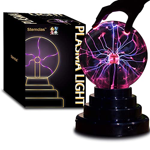 Stemclas Plasma Ball/Light/Lamp, Static Electricity Globe Electric Lightning Ball, Touch Sensitive, USB Powered, Amazing Gift for Parties, Birthday and Holiday, 3 Inch