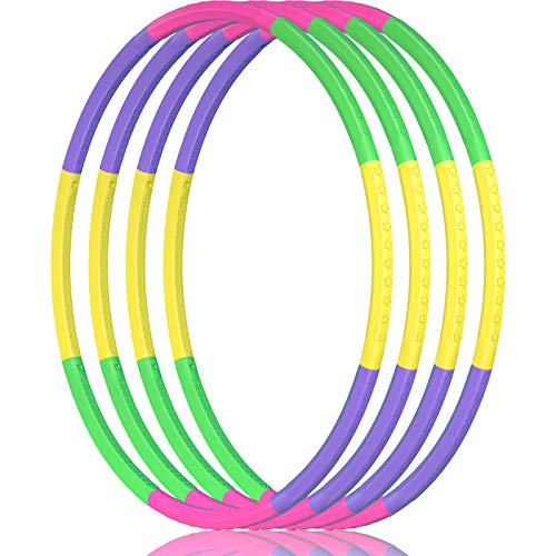 4 Pack Kids Exercise Hoop for Kids, Size Adjustable & Detachable Length Toy Hoop Plastic Toys for Kids Adults Party Games, Gymnastics, Dog Agility Equipment, Halloween Decoration