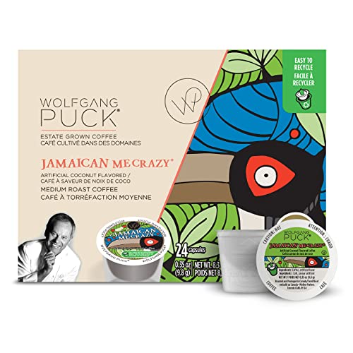 Wolfgang Puck Coffee, Keurig KCups for Keurig Brewers, White, Jamaican Me Crazy, 24 Count (Pack of 1)