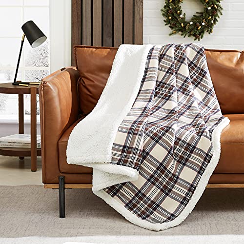 Eddie Bauer - Throw Blanket, Reversible Sherpa Fleece Bedding, Home Decor for All Seasons (Edgewood Khaki, Throw)