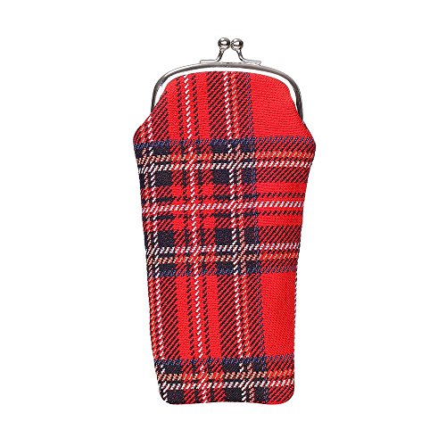 Signare Tapestry Glasses Case for Women Eyeglass Pouch With Red Royal Stewart Tartan Design (GPCH-RSTT)