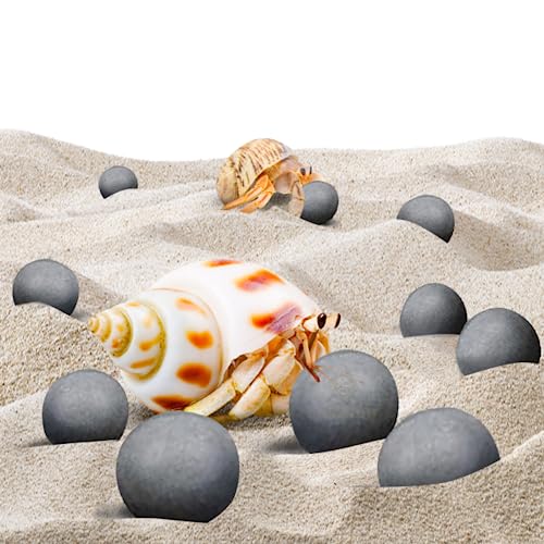 SunGrow 10 Hermit Crab Calcium Energy Balls, Beneficial for Growing Pets, Calcium-enriched Gray Beads for Active Crabs