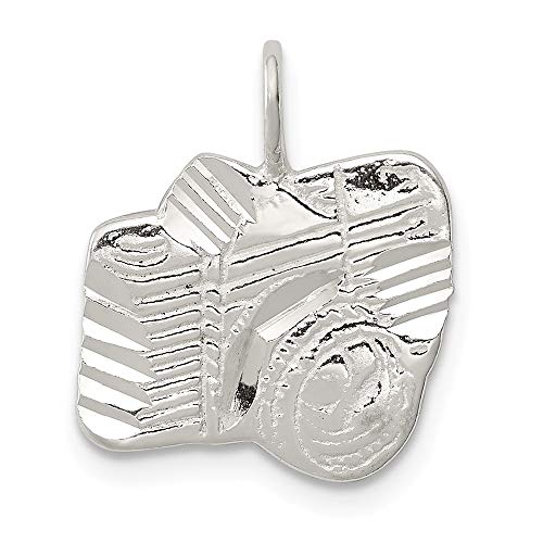 Jewels By Lux Sterling Silver Diamond Cut Camera Charm