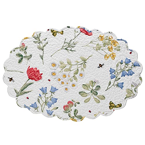 Park Designs Oval Wildflower Scalloped Placemat Set - White