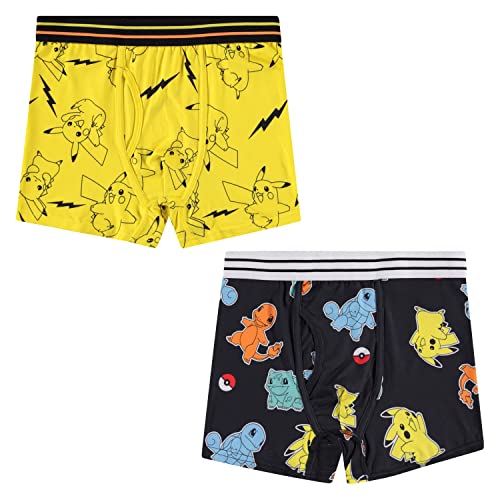 Pokemon Mens Pikachu Boxer Briefs - Gotta Catch Em All Ash Pikachu Charizard Mens 2 Pack Boxer Briefs Underwear (Multi, Medium)