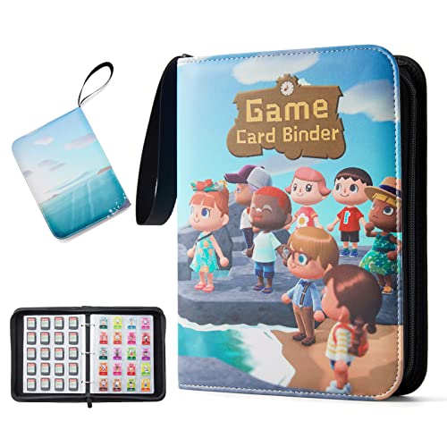 yuailiur Game Cards Binder 500 Pockets Compatible for Animal Crossing Mini Amiibo Cards And NFC Tags Game Cards,Compatible for Nintendo Switch PS Vita Games SD Memory Cards,Type-1