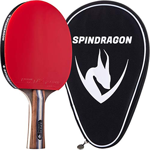 Spindragon Apex Carbon Professional Ping Pong Paddle - Performance Table Tennis Racket with Dual Offensive Rubber & Durable Carry Case - Enhance Your Game & Win More Matches
