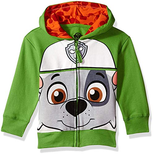 Nickelodeon Toddler Boys' Paw Patrol Character Big Face Zip-Up Hoodies, Green, 5T
