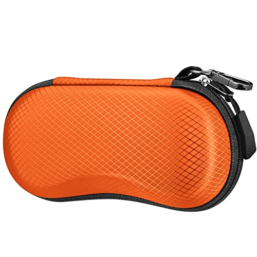 Fintie Sunglasses Case, Hard EVA Shell Shockproof Sport Glasses Case with Metal Carabiner Travel Zipper Eyeglasses Case, Orange