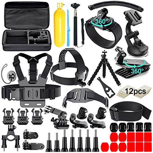 Appolab 61 in 1 Action Camera Accessories Kit for AKASO EK7000 GoPro Hero 12 11 10 9 8 7 6 5 4 Hero Session Gopro Max Insta360 Xiaomi Yi DJI AKASO Campark Action Camera
