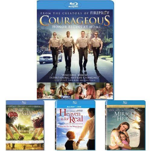 Courageous + Facing the Giants + Heaven is For Real + Miracles From Heaven