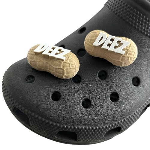 Colonial Depot Deez Nuts Gifts, Funny Clog Charms, Funny deez nuts shoe decoration charms, Peanut shaped funny clog attachments, handmade in the USA, 2 Pack
