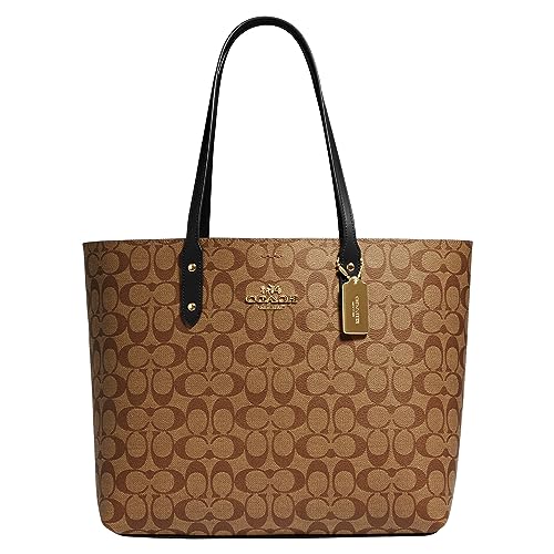 COACH Town Tote, Khaki Black