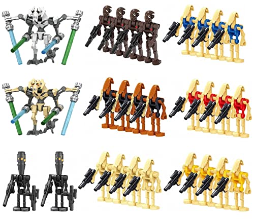 28-Piece Pack Battle Soldiers and Droids with Weapons Set, Building Blocks Action Figures Toy, Boys Kids Gift