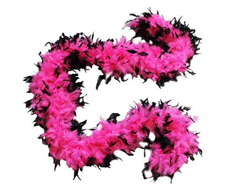 Cynthia's Feathers 80g Chandelle Feather Boa (Hot Pink/Black Tips)