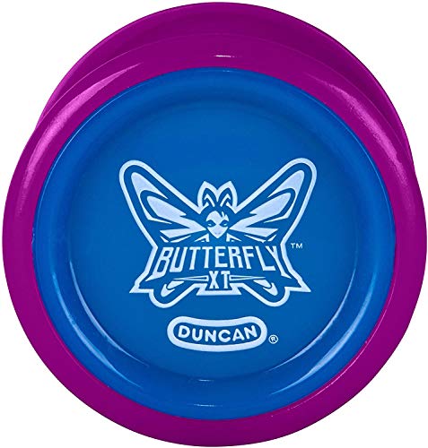 Duncan Toys Butterfly XT Yo-Yo with String, Ball Bearing Axle and Plastic Body, String Trick Yo-Yo, Purple with Blue Cap